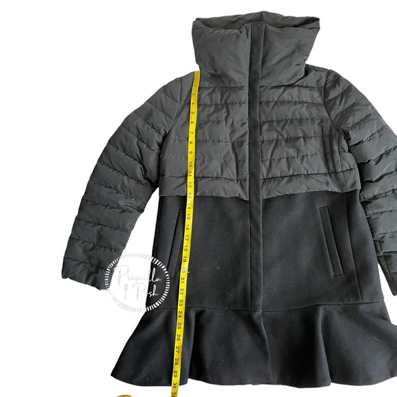 Moncler Rosier Black long Puffer Peplum Ruffle Hem - Picture 4 of 16